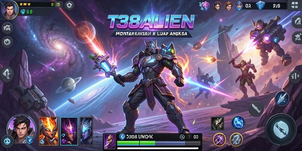 Tangkapan layar utama dari gameplay seru 138ALIEN dengan aksi MOBA.