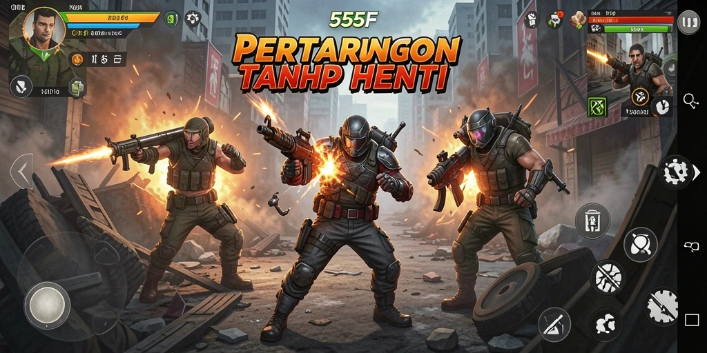 Tampilan gameplay seru dan mendebarkan di 555F.