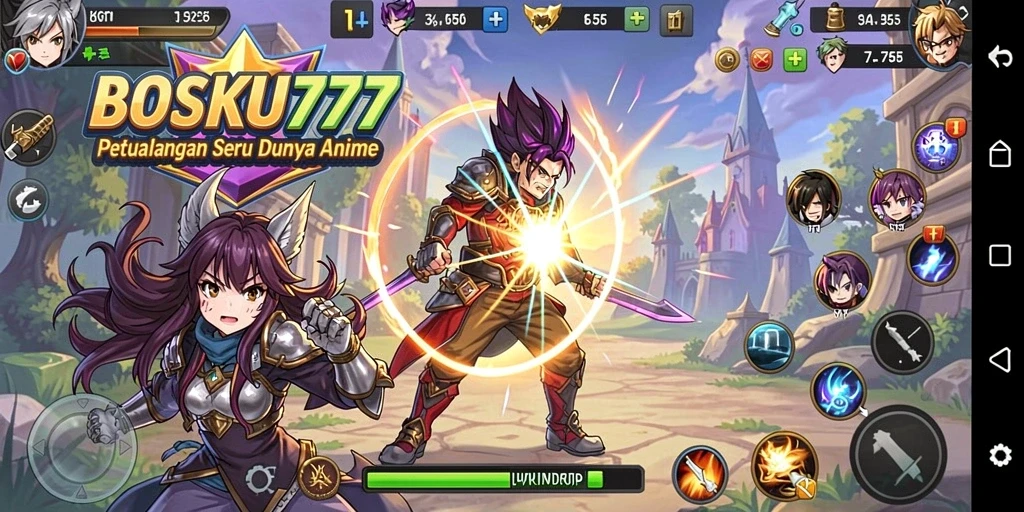 Tampilan gameplay menarik dengan karakter Anime yang unik.