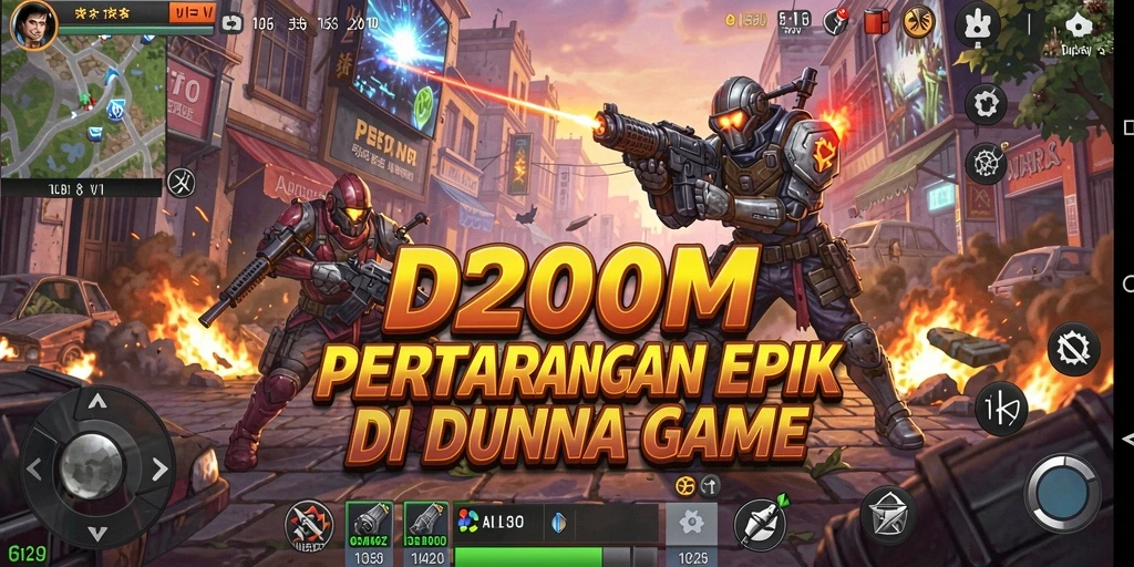 Tampilan pertarungan sengit dalam D200M dengan karakter-karakter unik.