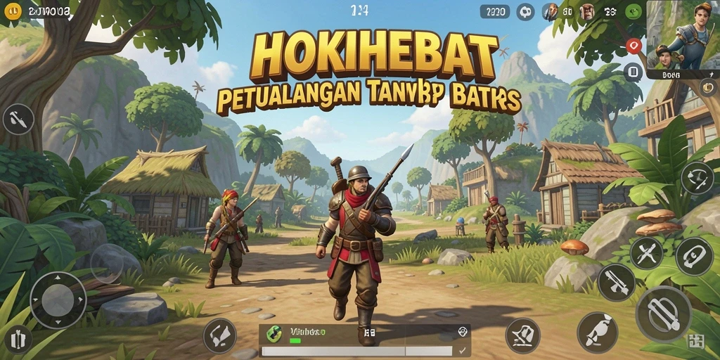 Tampilan gameplay <strong>HOKIHEBAT</strong> yang menampilkan petualangan di dunia terbuka.