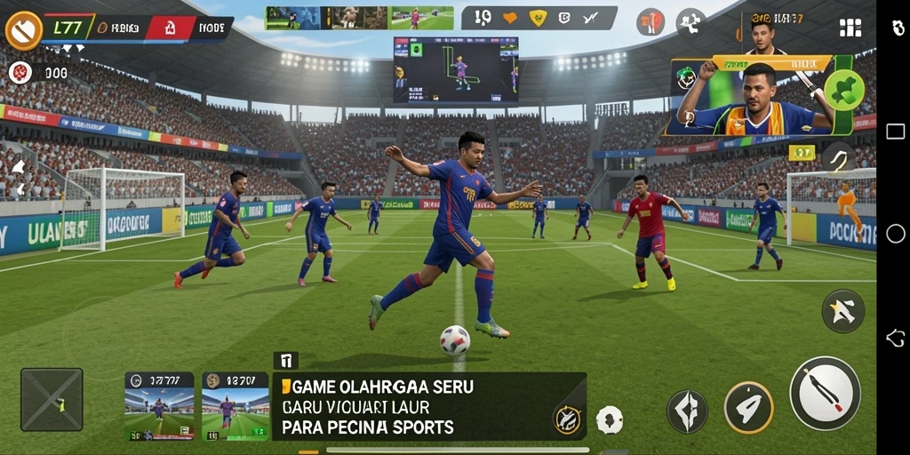 Screenshot L777 menampilkan aksi mendebarkan dalam olahraga yang intens
