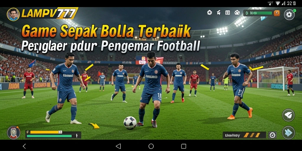 Tampilan gameplay seru di LAMPU777 dengan aksi sepak bola intens.