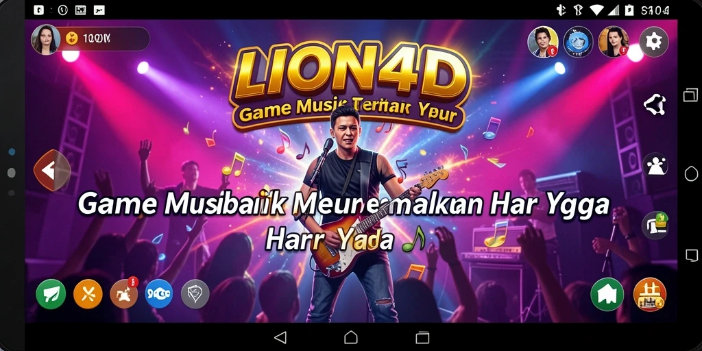 Tampilan gameplay LION4D dengan berbagai instrumen musik.