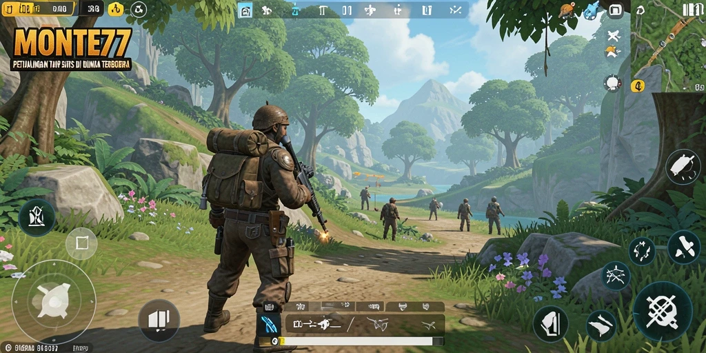 Tangkapan layar gameplay <strong>MONTE77</strong> menunjukkan petualangan luar biasa di dunia terbuka.