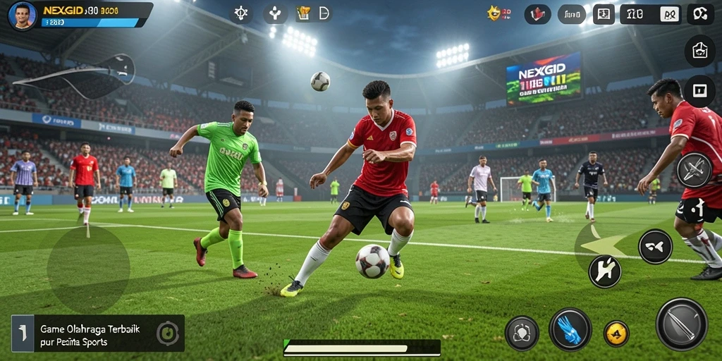 Tampilan gameplay seru di NEXGID dengan berbagai pilihan olahraga.