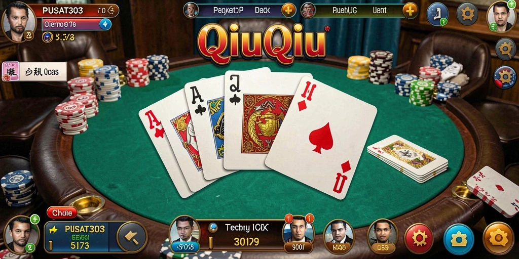 Gameplay seru PUSAT303 dalam permainan QiuQiu.
