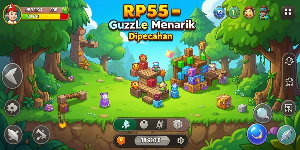Screenshot utama RP55 menampilkan gameplay Puzzle yang seru dan menantang.