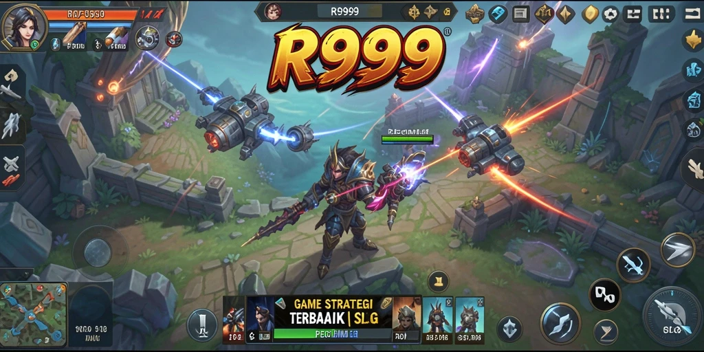 Tampilan gameplay menegangkan dalam game strategi RR999.