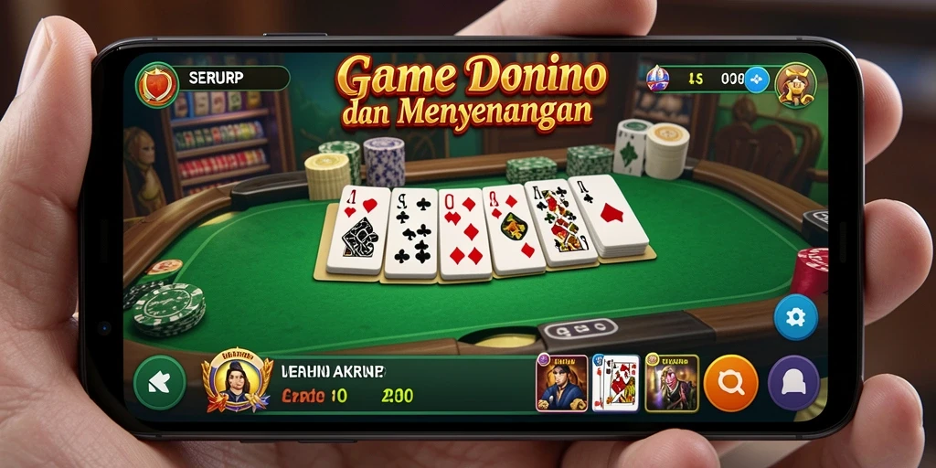 Tampilan gameplay SERURP dengan suasana seru permainan Domino.