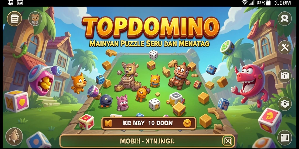 Screenshot gameplay <strong>TOPDOMINO</strong> menampilkan tantangan puzzle yang menarik.
