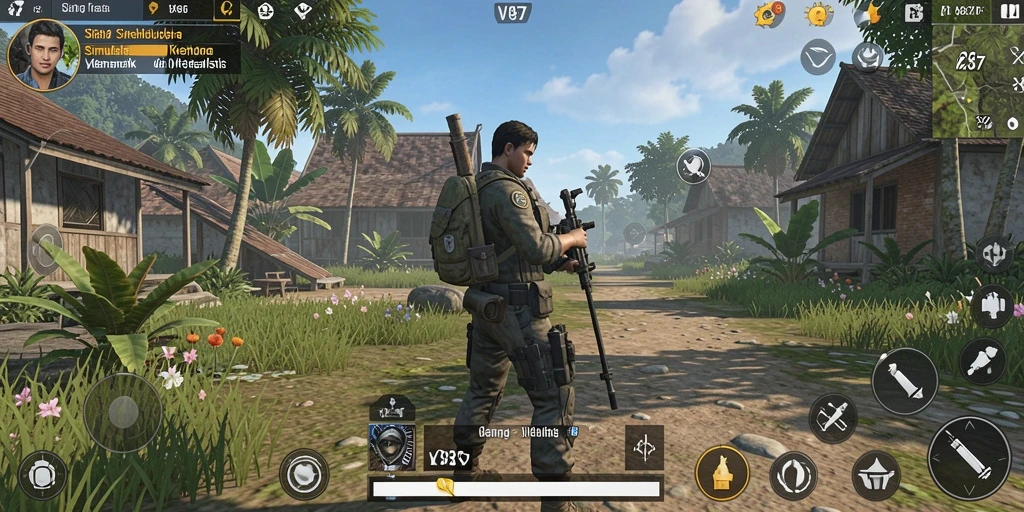 Tampilan gameplay nyata dan mendetail dari V87 yang menarik.