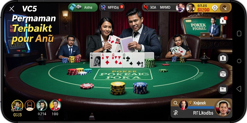 Tampilan gameplay VC5 yang mendebarkan dengan aksi poker seru.