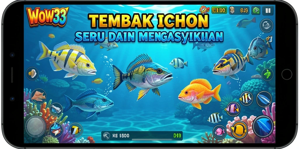 Gameplay WOW33 yang seru saat menangkap ikan.