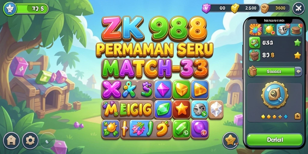 Tampilan gameplay ZK988 yang penuh warna dan menantang.